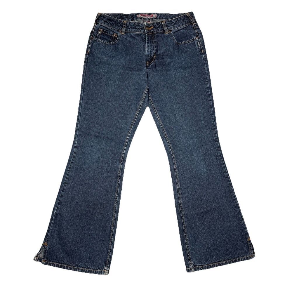 Silver Jeans Y2K Flare Womens 32 Dark Blue Mid Rise Cotton Denim Measure 31 x 30